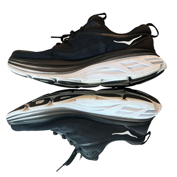 Hoka Bondi 8 Mens Running Shoes Black White 1123202 BWHT Size 12D main image 5
